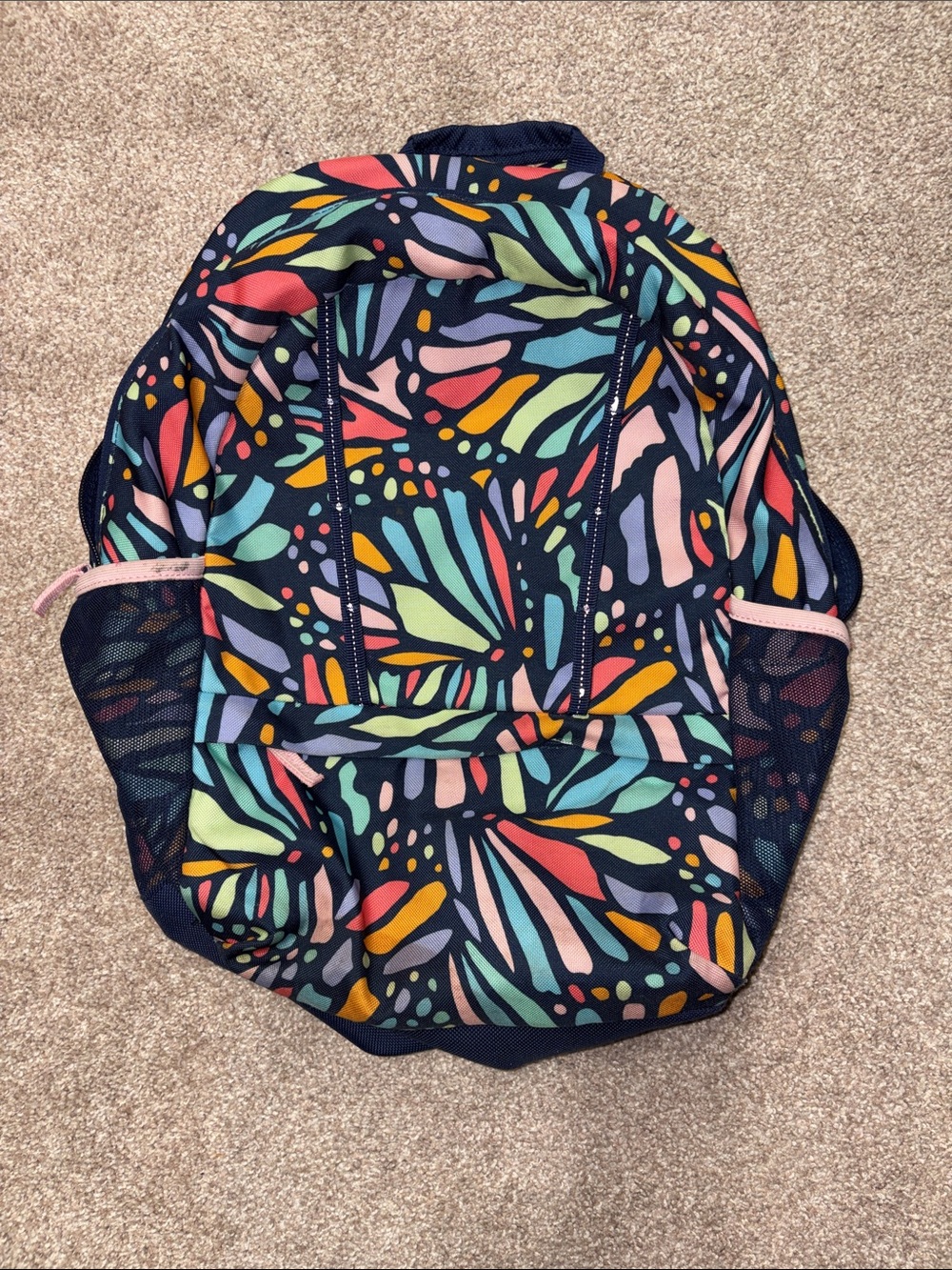 Lands’ End Colorful Butterfly Backpack - Navy Base